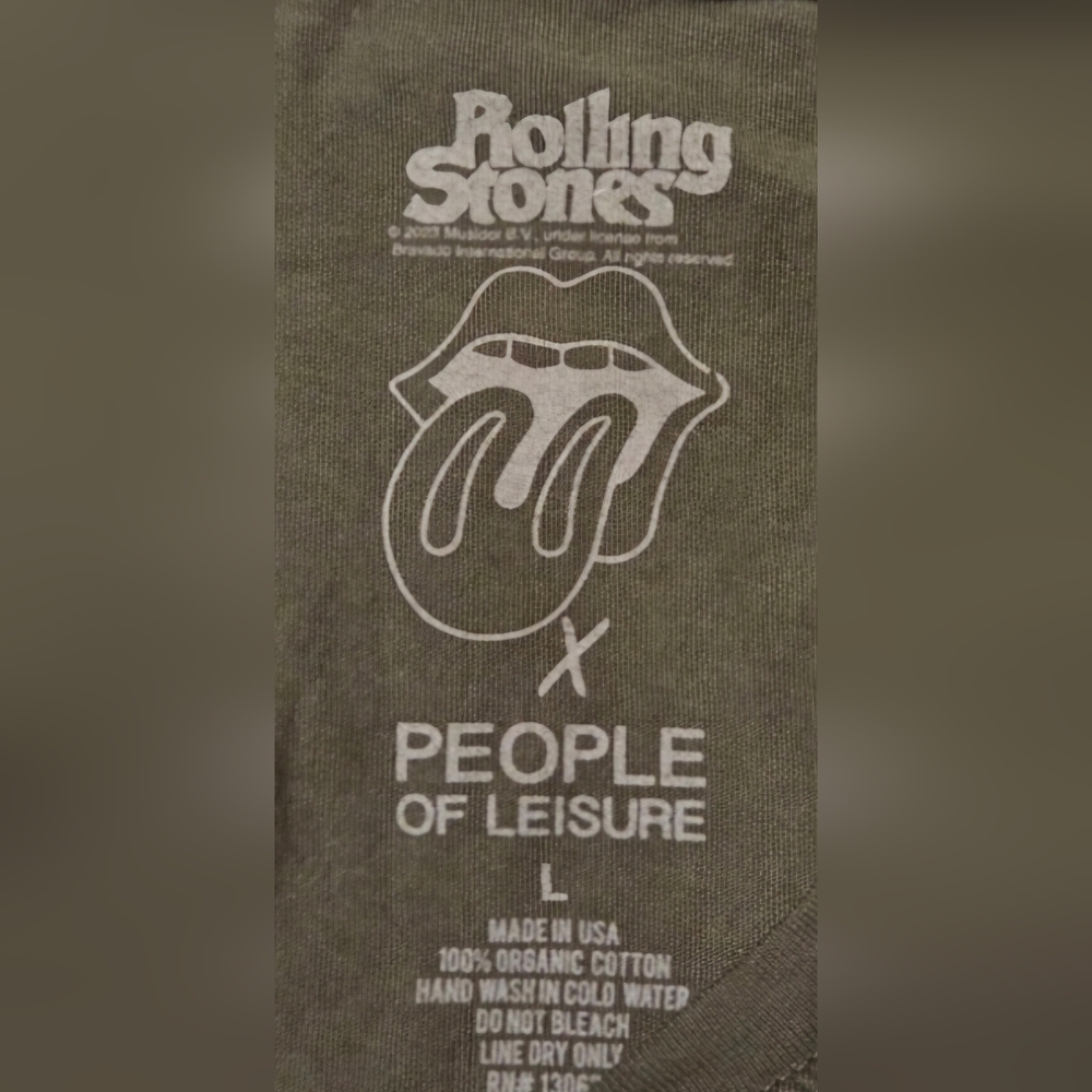 Rolling Stones Dark Olive Cropped Concert Tee L - Picture 3 of 7